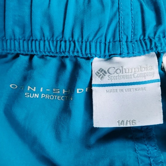 Columbia Omni-Shade Turquoise Shorts Size 14 / 16 - Picture 4 of 4